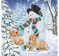 CRYSTAL ART Kit Carte à diamanter 18x18cm Chiots bonhomme neige