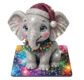 CRYSTAL ART Figurine à diamanter éléphant Noël
