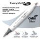 GRAPH'IT GO Marqueur acrylique double pointe 60 couleurs - GRAPH'IT GO Marqueur acrylique double pointe - 0M01 - SILVER